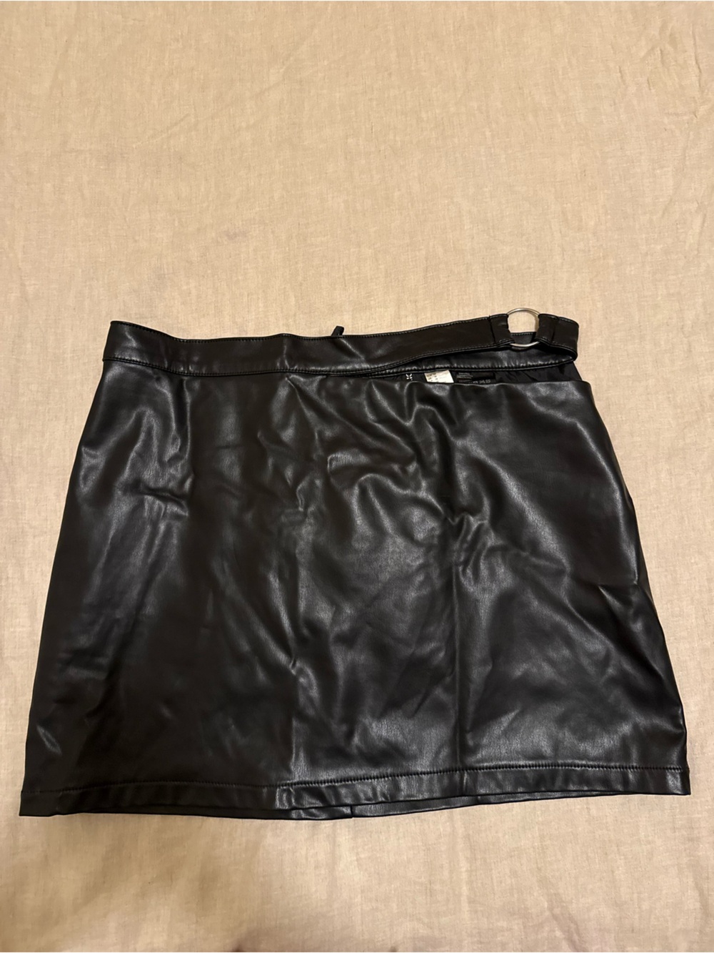 Divided Black Faux Leather Flat Front Men’s Shorts